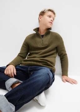 B.P.C sweter chłopięcy khaki r.152/158