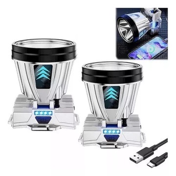 Перезаряжаемый мощный налобный фонарь Super Bright теплого/белого света.