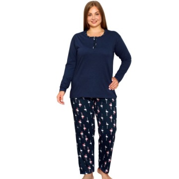 БОЛЬШИЕ ЖЕНСКИЕ ПИЖАМЫ ХЛОПОК С ДЛИННЫМ РУКАВОМ РАЗМЕР ПЛЮС