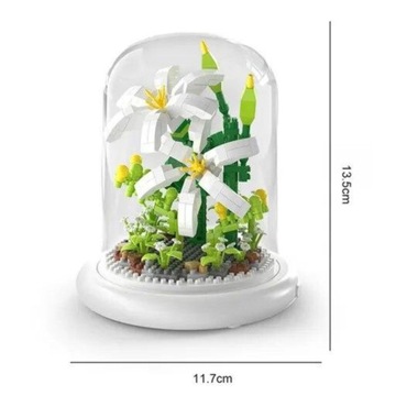 KLOCKI CREATOR BUKIET KWIATÓW ZESTAW PREZENT DIY Z LAMPKĄ LED