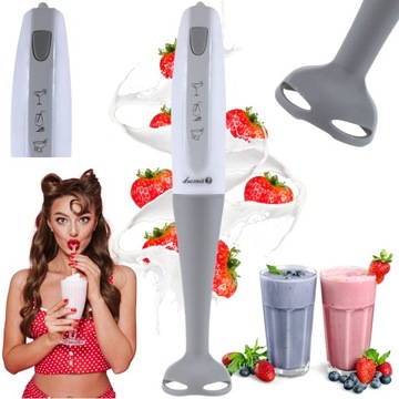 BLENDER RĘCZNY WIELOFUNKCYJNY MIKSER KUCHENNY ROZDRABNIACZ MOC 200W ŁUCZNIK