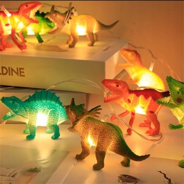 ДИНОЗАВРЫ НОЧНАЯ ГИРЛЕНД-СВЕТИЛЬНИК 1,5м LED 10 ШТ.