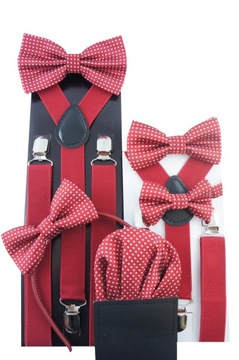 БОРДОВЫЙ Подтяжки и галстук-бабочка для детей 7-12 лет УЗОРЫ НА ВЫБОР.