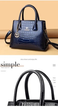 Fashion Top Handle Bag for Women Luxury Crocodile