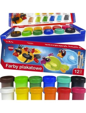 FARBY PLAKATOWE MONA 12 KOLORÓW 20ML