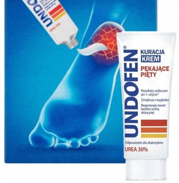 UNDOFEN KURACJA KREM NA PĘKAJĄCE PIETY UREA 30% WYGŁADZA PIĘTY 50 ml