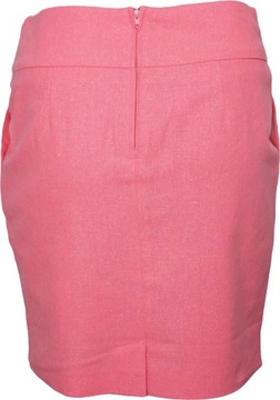 Orsay Ołówkowa Kobieca Lniana Różowa Spódnica Mini Spódniczka Len L 40
