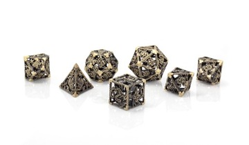 SMOCZY KSIĄŻĘ ZESTAW 7 METALOWYCH KOŚCI RPG