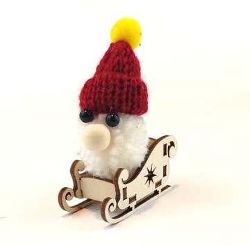 Сани Деда Мороза Сани из фанеры со звездой Размер 3мм. 6х3х2,8 см Декупаж