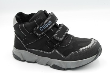 БОТИНКИ НА ВЕЛКРО + МОЛНИЯ CLIBEE, кожа, размер 36/23,8 см