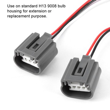 2 szt. H13 9008 gniazdo żeńskie złącze adaptera wiązki przewodów do