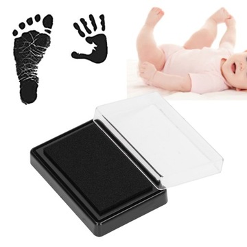 NIEBRUDZĄCY ODCISK RĄCZKI NÓŻKI STOPY DZIECKA CZARNY 9,3X6,5X2,2CM