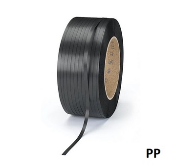 TAŚMA PP 16mm/1000m DO PAKOWANIA SPINANIA BANDOWANIA PALET czarna PP