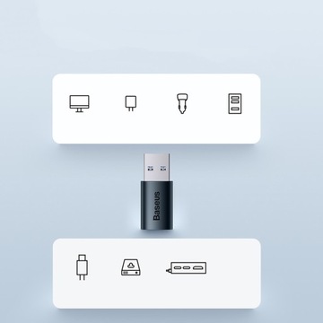АДАПТЕР BASEUS АДАПТЕР OTG ПЕРЕДАЧА ДАННЫХ ЗАРЯДКА USB-C на USB-A
