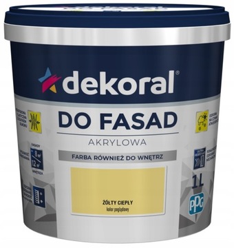 Farba Fasadowa Dekoral Polinit ŻÓŁTY CIEPŁY 1L