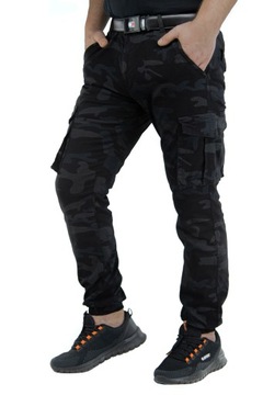 ДЖОГГЕРЫ МУЖСКИЕ КАМУФЛЯЖНЫЕ ЧЕРНЫЕ, размер 35
