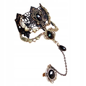 Gotycka koronkowa bransoletka Steampunk,