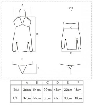 Prześwitująca koszulka nocna Stringi Komplet L/XL