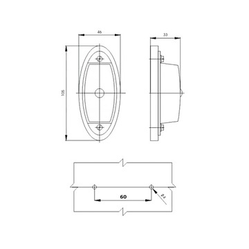 Габаритный фонарь, постоянный желтый 12В 24В