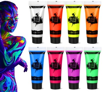 КРАСКА ДЛЯ ЛИЦА И КРАСКИ ДЛЯ ТЕЛА, ДЕЙСТВУЮЩИЕ В УЛЬТРАФИОЛЕТОВОМ СВЕТЕ 8Х10МЛ