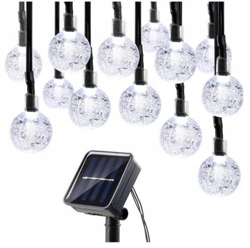 СОЛНЕЧНЫЕ ГИРЛАНДЫ САДОВЫЕ ЛАМПЫ 6М 40 LED ТЁПЛЫЕ