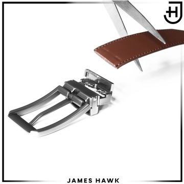 Dwustronny skórzany pasek męski do spodni garnituru Brązowy James Hawk