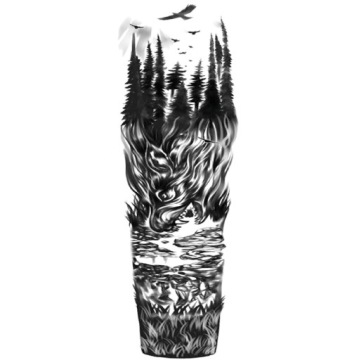 МОЮЩАЯСЯ ВРЕМЕННАЯ ВОДНАЯ ТАТУ ТАТУ ЛЕСНОЙ ВОЛК