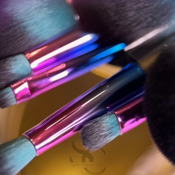 ZESTAW pędzelki do makijażu pędzle 7szt rainbow