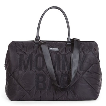 CHILDCHOME DUŻA POJEMNA TORBA MOMMY BAG PIKOWANA czarna