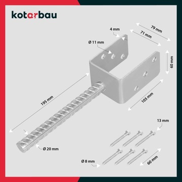 ОСНОВАНИЕ КОЛОННЫ, ЗАКРЕПЛЕННОЕ СТЕРЖНЕМ 70 НА СТРОИТЕЛЬНОМ АНКЕРЕ