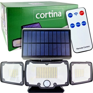 LAMPA SOLARNA Z CZUJNIKIEM RUCHU ZMIERZCHU 218 LED COB PILOT IP 65 3 TRYBY