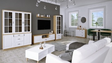 СТОЯЩАЯ ВИТРИНА СТОЛОВАЯ FLAWIA WHITE/ARTISAN