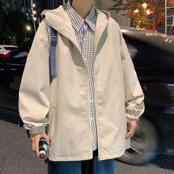 2023 New Fashion Loose Hooded Jacket Men Breathabl