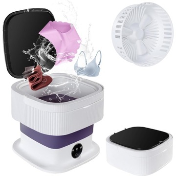 PRZENOŚNA MINI SKŁADANA PRALKA PODRÓŻNA NIEBIESKIE ŚWIATŁO OCHRONA 10L