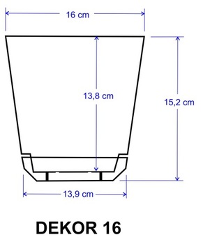 Doniczka DEKOR śr. 16 cm kolor kratka