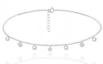 CHOKER CELEBRYTKA RING KOŁA GWIAZDKA MONETKI 925