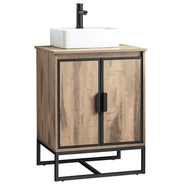 Шкаф под раковину в индустриальной ванной комнате в стиле лофт