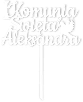 BIAŁY TOPPER NA TORT I KOMUNIA ŚWIĘTA GOŁĄBEK