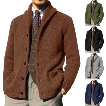 Stylish Knitted Coat Soft Men Cardigan Pockets Mal