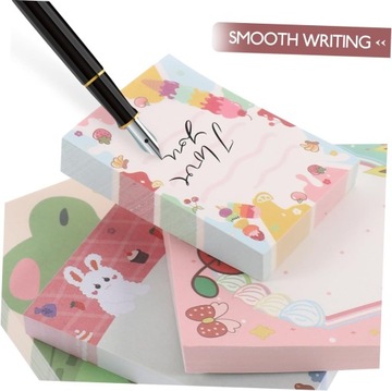 4 милых блокнота для заметок, красочные липкие заметки, настенный портативный нет