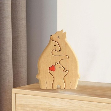Rodzina Niedźwiedzia Drewniane puzzle Zabawka edukacyjna Rodzina Niedźwiedzi dla 3 misiów