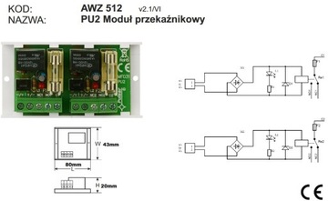 AWZ512 PU2 - Moduł przekaźnikowy 12V NO/NC Pulsar