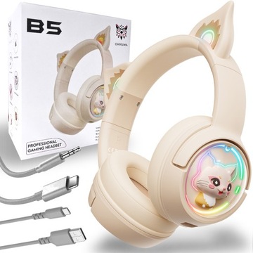 ONIKUMA B5 CAT EARS БЕСПРОВОДНЫЕ ИГРОВЫЕ НАУШНИКИ ON EAR BT 5.2 RGB