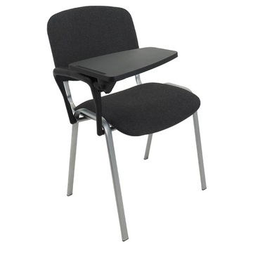 Krzesło iso stelaż alu ral. 9006 z pulpitem ze stolikiem deska stolik