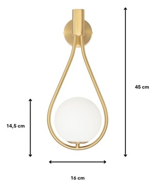 Настенный светильник Golden Milano Rosa, молочный шар