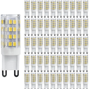 50x ŻARÓWKA LED G9 5W 230V BIAŁA NEUTRALNA DZIENNA 4000K 450lm NIE MRUGA