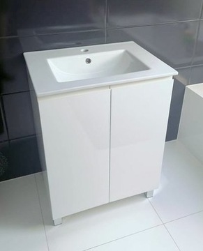 Szafka z umywalką 60 Biały Lakier MDF stojąca