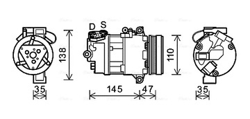 AVA QUALITY COOLER BWAK395 KOMPRESOR KLIMATIZACE