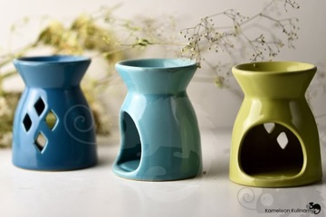 КАМИН АРОМАТЕРАПИЯ, керамический, для масел, воска и лампочек, СИНИЙ