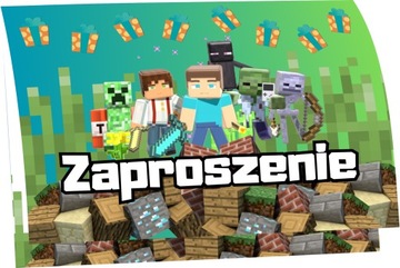 ZAPROSZENIE URODZINOWE MINECRAFT CREEPER 20x15 cm
